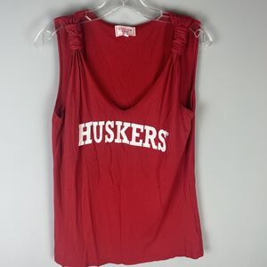 Nebraska Cornhuskers Red Tank Top Women's Size Medium/Large Huskers Spellout